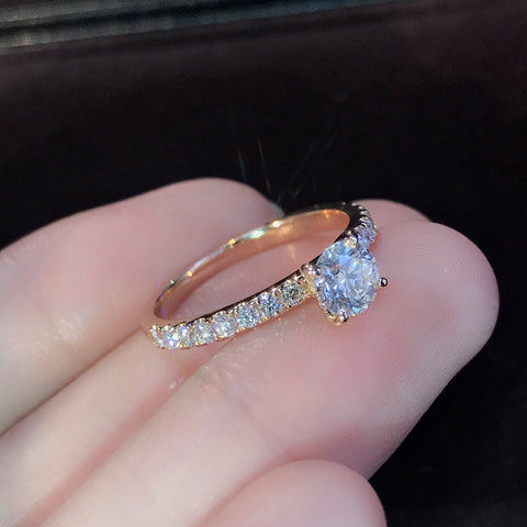 Simple silver plated S925 imitation zircon ring m1915010484