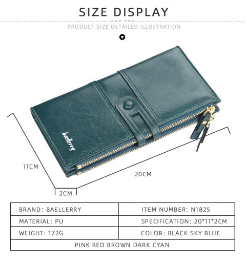 Women's long large buckle zipper wallet m1915010636