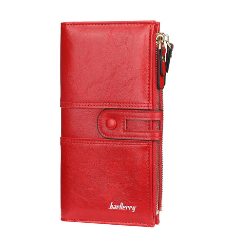 Women's long large buckle zipper wallet m1915010636