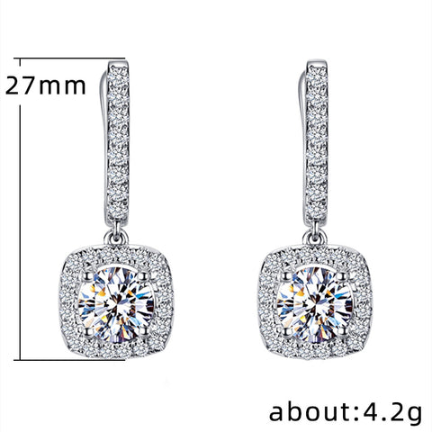 Exquisite ladies micro-inlaid zircon Joker ear buckle m1915010520