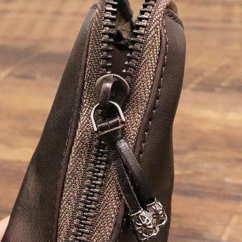 First Layer Cowhide Vegetable-Tanned Vintage Distressed Key Case M1915010625