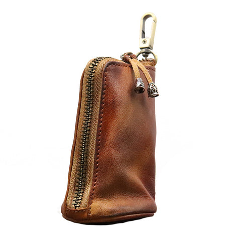 First Layer Cowhide Vegetable-Tanned Vintage Distressed Key Case M1915010625