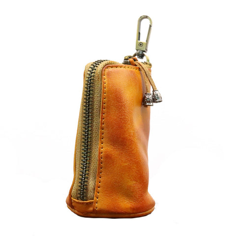 First Layer Cowhide Vegetable-Tanned Vintage Distressed Key Case M1915010625