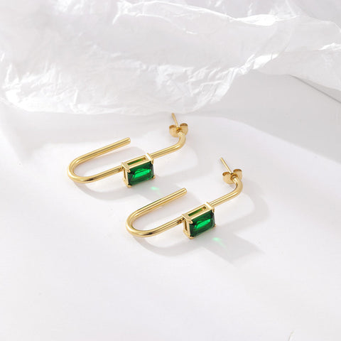 New geometric inlaid zircon earrings m1915010453