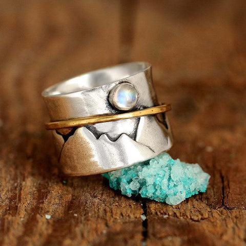 creative retro color separation valley gold ring moonlight stone ring jewelry m1915010481