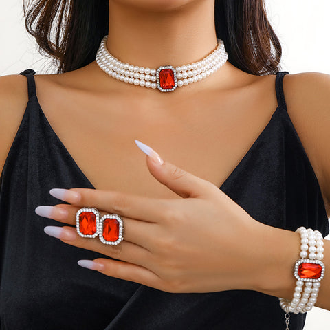 French Elegant Multi-Layer Imitation Pearl Necklace M1915010509