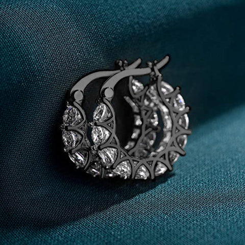Fashion ins wind earrings women full of zircon lace earrings.