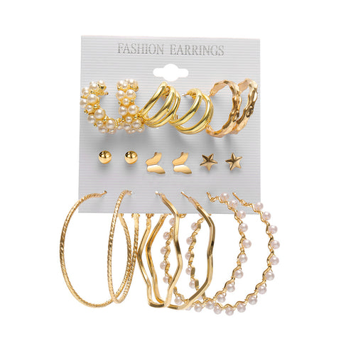 Multi layer geometric circle butterfly heart earrings m1915010502