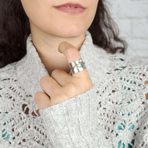 creative retro color separation valley gold ring moonlight stone ring jewelry m1915010481