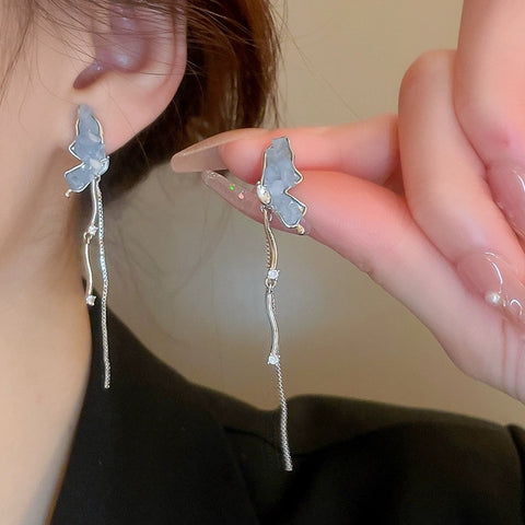 French bow tassel earrings m1915010450