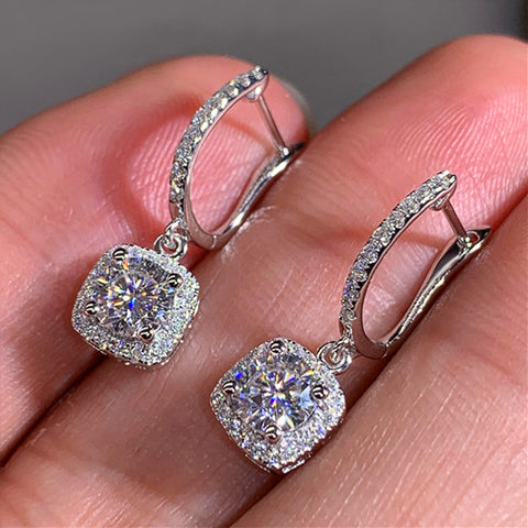 Exquisite ladies micro-inlaid zircon Joker ear buckle m1915010520