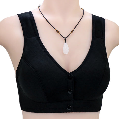 Glatter BH mit Knöpfen vorne, große Größe ohne Bügel für Damen m1915010392