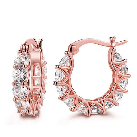 Fashion ins wind earrings women full of zircon lace earrings.