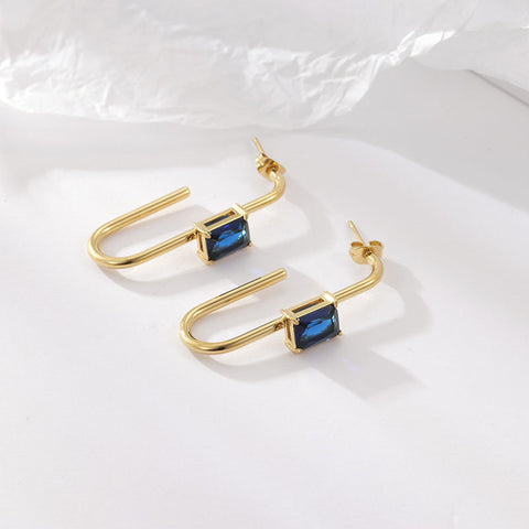 New geometric inlaid zircon earrings m1915010453