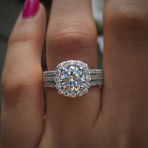 Full diamond zircon ring m1915010521
