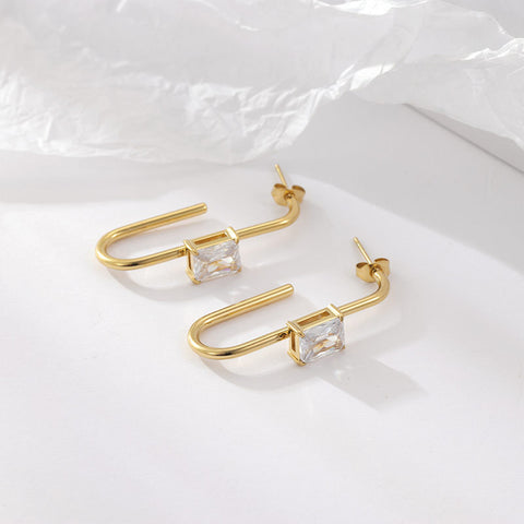 New geometric inlaid zircon earrings m1915010453