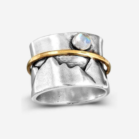 creative retro color separation valley gold ring moonlight stone ring jewelry m1915010481