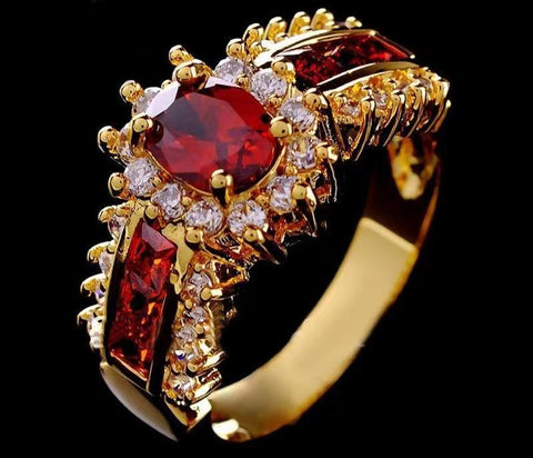 Blue-red zircon ring m1915010489