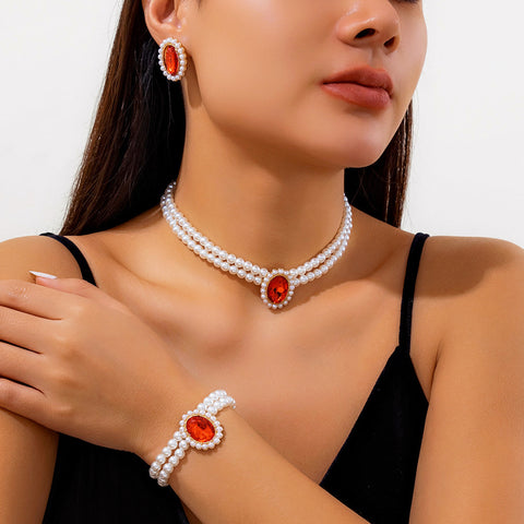 French Elegant Multi-Layer Imitation Pearl Necklace M1915010509