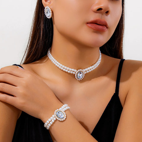 French Elegant Multi-Layer Imitation Pearl Necklace M1915010509