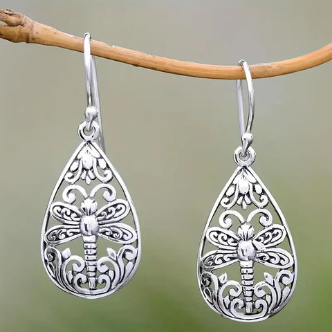 Fashionable Ruyi Dragonfly Droplet Earrings m1915010500