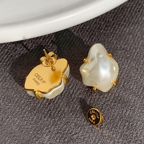 Irregular Baroque Pearl Earrings for Women's Light Luxury and niche design Earstuds m1915010431