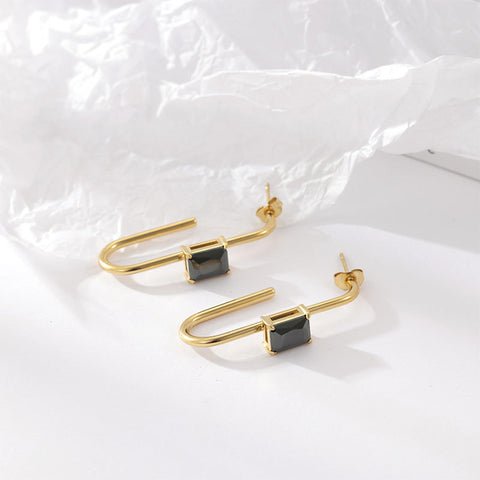 New geometric inlaid zircon earrings m1915010453