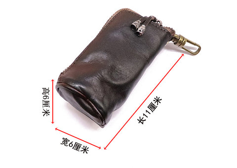 First Layer Cowhide Vegetable-Tanned Vintage Distressed Key Case M1915010625