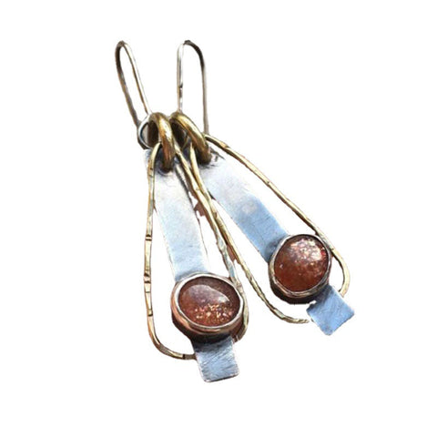 Flammenopal Ohrringe Boho Artisan Creative Geometrische Ohrringe m1915010355